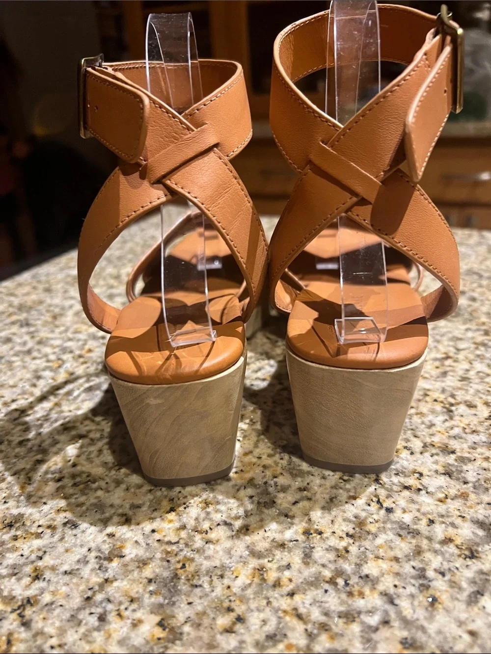 Everlane Women’s Tan Crisscross Ankle-Strap Sandals - Picture 3 of 9